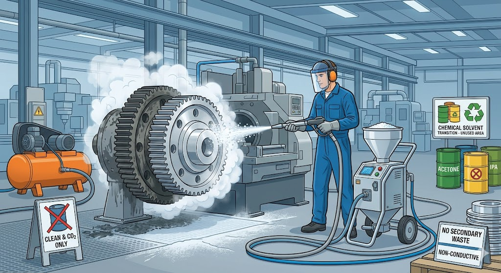 Replacing Acetone and IPA with Dry Ice Blasting