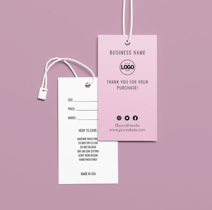 Custom business card hang tags